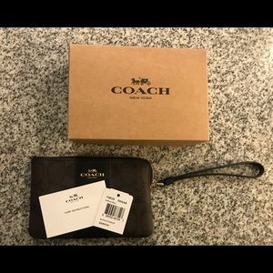 NWT Brown Coach Wristlet